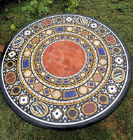 Pietra Dura Marmor-Intarsien Couchtisch Langlebige Wohnzimmermöbel Mogul-Kunst Inspirierte Traditionelle Einrichtung