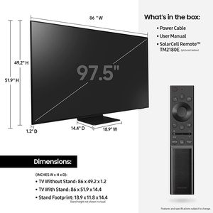 98-Inch Class Smart LED <b>TV</b> 4K UHD Mini HDR QLED <b>Backlight</b> 120Hz Refresh Rate Android System HDTV Projection for Hotels Black - Product Image 2