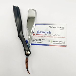 ด้ามจับพลาสติกสแตนเลสสีดำสำหรับช่างตัดผมแบบมืออาชีพด้ามจับพลาสติกสีดำแบบพับได้ออกแบบอย่างยั่งยืน - Product Image 2