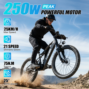 Vélo électrique Aairsk XT90 avec batterie au lithium, 21 vitesses, moteur à moyeu arrière 26 pouces, capteur, <span class=keywords><strong>longue</strong></span> portée, vélo électrique pour adultes - Product Image 5