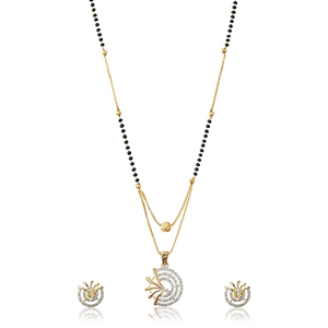 Bijoux de mariage Mangalsutra à 4 brins avec zircon comme pierre principale - Product Image 2