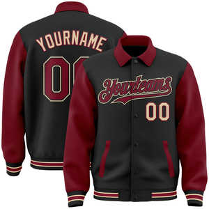 OEM personalizado bordado chaquetas de bombardero mangas de cuero Letterman béisbol Varsity chaqueta para los hombres - Product Image 6