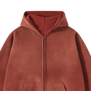 Sweat à capuche unisexe en coton mélangé délavé à l'acide, surdimensionné, en polaire, décontracté, confortable, choix de mode décontracté pour l'hiver - Product Image 5