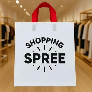 Sacs de courses en plastique écologiques avec soufflet inférieur, poignée souple et longue, durables, impression personnalisée - Product Image 2