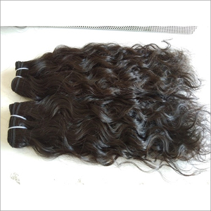 Trame de cheveux vierges naturels indiens bruts, cheveux ondulés soyeux doux, donneur unique, extensions de cheveux ondulés indiens noirs - Product Image 2