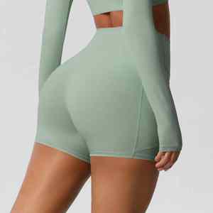 Pantalones cortos de gimnasio sin costuras personalizados Diseño Deportes Fitness Entrenamiento leggings, sin costuras, cintura alta - Product Image 4