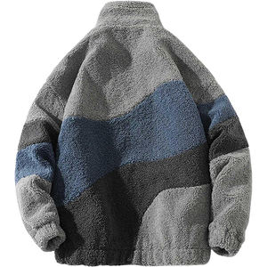 New Design Winter Thick Autumn Zip Letter Embroidery Logo Jumper Patchwork Felpa Polar Sherpa Fleece Hooded Warm <b>Hoodies</b> Jackets - Product Image 6