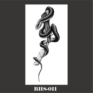 Autocollants de <span class=keywords><strong>tatouage</strong></span> temporaires imperméables noirs motif animal, <span class=keywords><strong>fleur</strong></span>, <span class=keywords><strong>serpent</strong></span> 6,8x14cm en papier et film PET certifiés CE personnalisables - Product Image 4