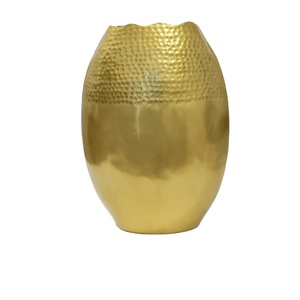 Handmade Antiqued Metal <b>Vase</b> Eco-Friendly Customizable <b>Unique</b> Design Modern Luxury Style Office Home Decor Garden Christmas - Product Image 1