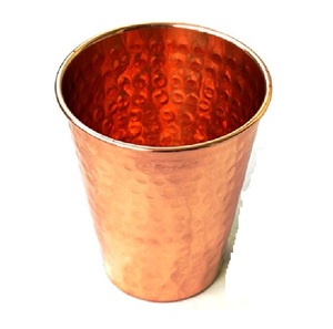 Gobelet en verre à boire en cuivre pur fini martelé utilisation quotidienne avantage santé Yoga cadeau accessoires gobelet en cuivre à boire - Product Image 1