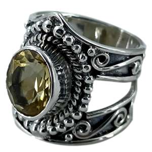 Navya <b>Craft</b> Women's Handmade 925 Sterling Silver <b>Ring</b> Citrine Oval Bezel Setting Gift for Women - Product Image 4
