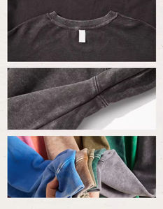 Sweat ras du cou Sublimation hommes surdimensionnés lavage à l'acide Boxy pulls courts sweats en coton éponge français - Product Image 5