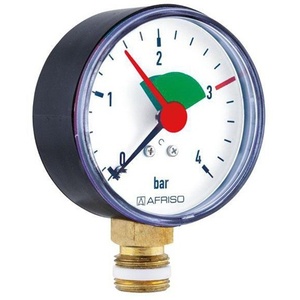 Afiso Hz เกจวัดความดันเรเดียล8B G3/4Bar 63 0 Kl.2.5สำหรับการวัดค่าอย่างแม่นยำ - Product Image 1