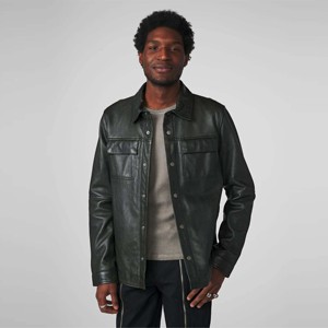 Chaqueta de Cuero Vintage Negra para Hombre con Botones, Abrigo de Cuero Clásico con Botones para un Estilo Retro Atemporal, Chaqueta Casual para Hombre - Product Image 2