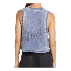 Camisetas sin mangas de verano de moda rosa para mujer Ropa informal de punto de costilla de algodón transpirable cómoda con logotipo personalizado - Product Image 5