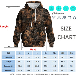 Vente en gros de sweats à capuche camouflage pour hommes manches longues arbre camouflage design graphique respirant grande taille chaud hiver sweats à capuche camouflage - Product Image 5