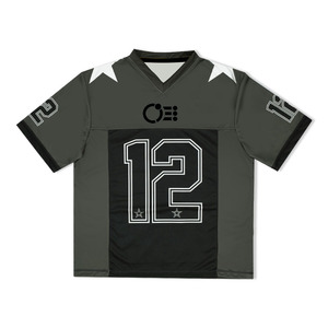 Maillot de football américain en maille Boxy Fit unisexe Retro American Streetwear Sports T-Shirt Cropped and Oversized Printed Technique - Product Image 3