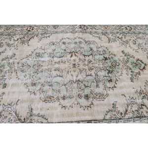 Tapis de 5,2 x 9,5 pieds, tapis turc vintage, tapis persan vert - Product Image 5