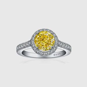 ของขวัญแต่งงานจากนักออกแบบ925เครื่องประดับคุณภาพดีที่สุด925เงินสเตอร์ลิงทำด้วยมือควอตซ์สีเหลืองพร้อมแหวนบุษราคัมสีขาวแหวนคลาสสิก - Product Image 1