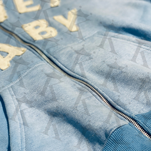 Venta al por mayor de los hombres de peso pesado 500gsm Zip Hoodie Vintage lavado desgastado bordado térmico 100% algodón para el otoño Sun Faded - Product Image 5