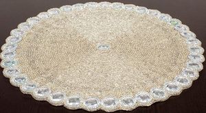 El mejor diseño temático, vajilla redondeada, mantel decorativo con cuentas de vidrio, Mantel Individual para fiestas y otras funciones - Product Image 2