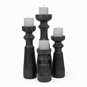 <b>Black</b> Marble <b>Candle</b> <b>Holder</b> with Gold Metal Sphere and Geometric Base for Modern Luxury Interiors - Product Image 4