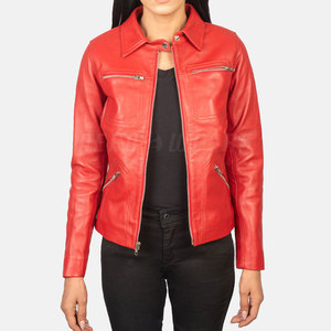 Women's New Style Genuine Leather <b>Jacket</b> for Winter Street Wear Solid Colour with Corduroy Fabric and Unique Design - Product Image 4