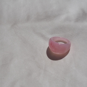 Resina transparente y anillo geométrico colorido con cristales de corte princesa Anillo de moda de estilo rústico lindo-Regalo - Product Image 2