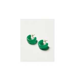 Conjunto de pendientes de aro de cuerno de resina de color personalizado recién llegado, venta al por mayor, auricular acrílico de moda para mujer - Product Image 5