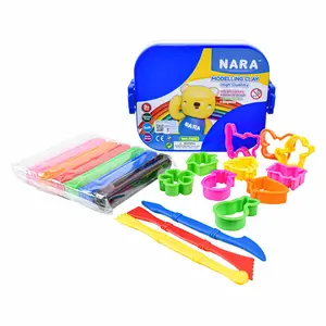 Funny Education Toy NARA Box Set Plasticine Modeling Clay with Wonderful 7 Clay Colors, Fun 10 Cutter, 3 Tools Safe Non-Toxic