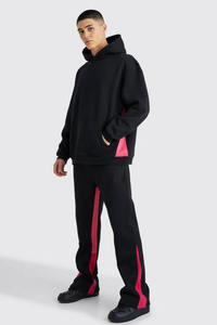 Ensemble de pantalons de survêtement évasés à capuche zippés unisexe survêtement Streetwear personnalisé de haute qualité survêtement imprimé respirant pour hommes - Product Image 5