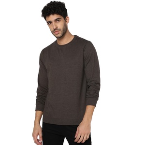 Men's High Quality Cotton Pullover Hoodie Solid Thin Neck Fleece <b>Sweater</b> Loose <b>Crewneck</b> Design for Winter Convenience - Product Image 1