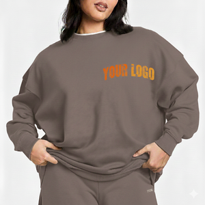 Sudadera Azul Oversize de Forro Polar Estampado para Mujer 2026 - Suéter Grueso Cómodo para Otoño/Invierno, Estilo Holgado y Moderno para Streetwear - Product Image 2