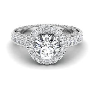 Oferta Especial Diamante Redondo Chapado en Oro 925 Conjunto de Halo de Plata Anillo de Compromiso Solitario Moda de Lujo Para Mujeres Al Mejor Precio - Product Image 1