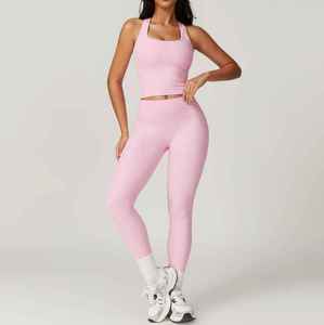 Ensemble de vêtements de sport deux pièces pour femmes débardeur et legging pour le fitness vêtements d'entraînement personnalisés OEM pour femmes Yoga Se - Product Image 1