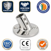 Nouveau support de main courante en acier inoxydable 316 poli miroir, base marine, angle de 45 degrés, diamètre extérieur 22 mm, pour tube, équipement de bateau, yacht, marine