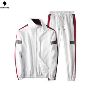 ชุดวอร์มวิ่งแนววินเทจสำหรับผู้ชายชุดกีฬาแบบลำลอง2ชิ้นเอวยางยืดแบบแบนสไตล์หน้าสำหรับกิจกรรมกลางแจ้ง - Product Image 1