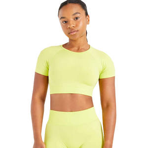 เสื้อครอปเอวลอยสำหรับเล่นโยคะระบายอากาศได้ดีเป็นมิตรกับสิ่งแวดล้อม - Product Image 3