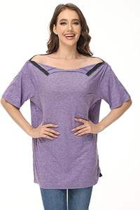 Unisex Shoulder Surgery Recovery Shirts Left and Right Post Surgery Shirt <b>Snap</b> Access Recovery Shirt for Women and Men - Product Image 5