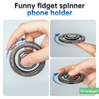 Pemegang cincin pegangan jari ponsel magnetik spinner fidget tekanan rileks multifungsi dudukan ponsel logam paduan seng pola kustom
