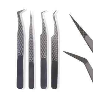 Venta al por mayor punta de fibra Volumen 45 pinzas de pestañas de 90 grados pinzas de alta calidad pinzas de extensión de pestañas de Metal - Product Image 3