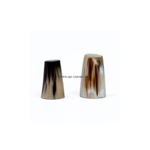 Set of 2 Different Sizes Horn Material Salt and Pepper Wholesale New Style Table Decoration Wedding Salt and Pepper Set Supplier - Product Image 1
