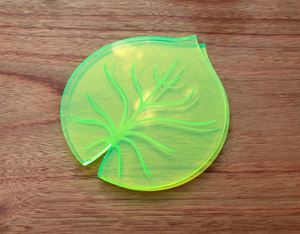 Elegant <b>Green</b> Acrylic Leaf <b>Coasters</b> Standard Design Ideal for Tabletop Protection and Home Decoration - Product Image 3