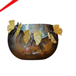 Cuenco de mariposa dorada de acero inoxidable y Latón para Decoración de bodas y hoteles - Product Image 1