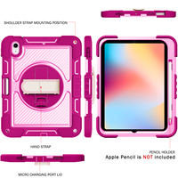Étui de protection industriel pour tablette, compatible avec iPad 11e génération/iPad 10e génération, avec support rotatif et dragonne, pour entrepôt