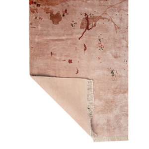 Alfombra de Bambú y Seda Kavi Free Verse, Diseño Abstracto Rojo Naranja, Tejida a Mano, para Decoración de Dormitorio y Sala de Estar, EPB-463 - Product Image 5