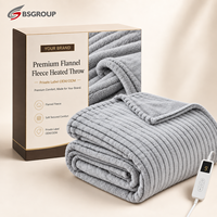 Couverture chauffante électrique en flanelle rayée pour lit Queen Size avec 9 réglages de chaleur