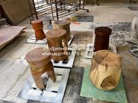 Suministro Directo de Fábrica, Diseños Personalizados, Taburete de Madera Maciza Torneada, Muebles de Tronco de Madera de Alta Gama, Precio de Mayoreo