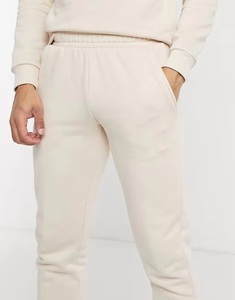 Ensemble de survêtement pour homme en deux pièces, streetwear d'hiver, uni, coupe régulière, grande taille, décontracté, entraînement, 100% coton - Product Image 2