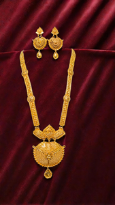 Conjunto de pendientes de collar de venta única con diseño elegante chapado en oro de 22 quilates para mujer, conjunto de pendientes de collar, joyería - Product Image 3